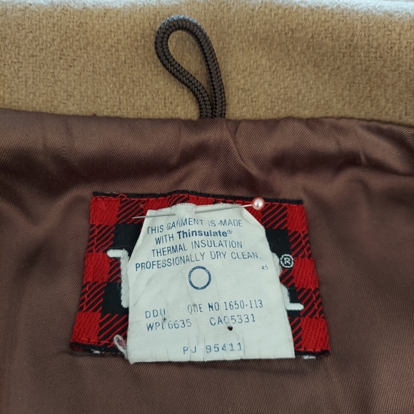 Vintage WOOLRICH Wool Coat Flight Jacket Tan Lined Large Made in USA Blouson EUC - Picture 11 of 16